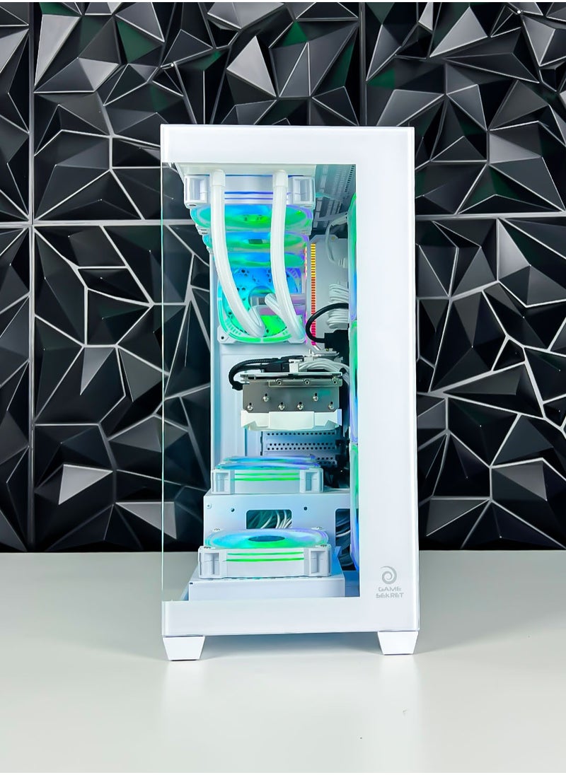 Game Sekret HiFly Magna Gaming PC - Intel Core i7-13700K Processor | NVIDIA RTX 4070 Super 12GB GPU | 64GB DDR5 RAM | 2TB M.2 NVMe SSD + 4TB HDD | 360mm Liquid Cooler | WiFi + Bluetooth Ready | Windows 11 Pro | Game Sekret Desktop Computer Tower (White)  - Image 3