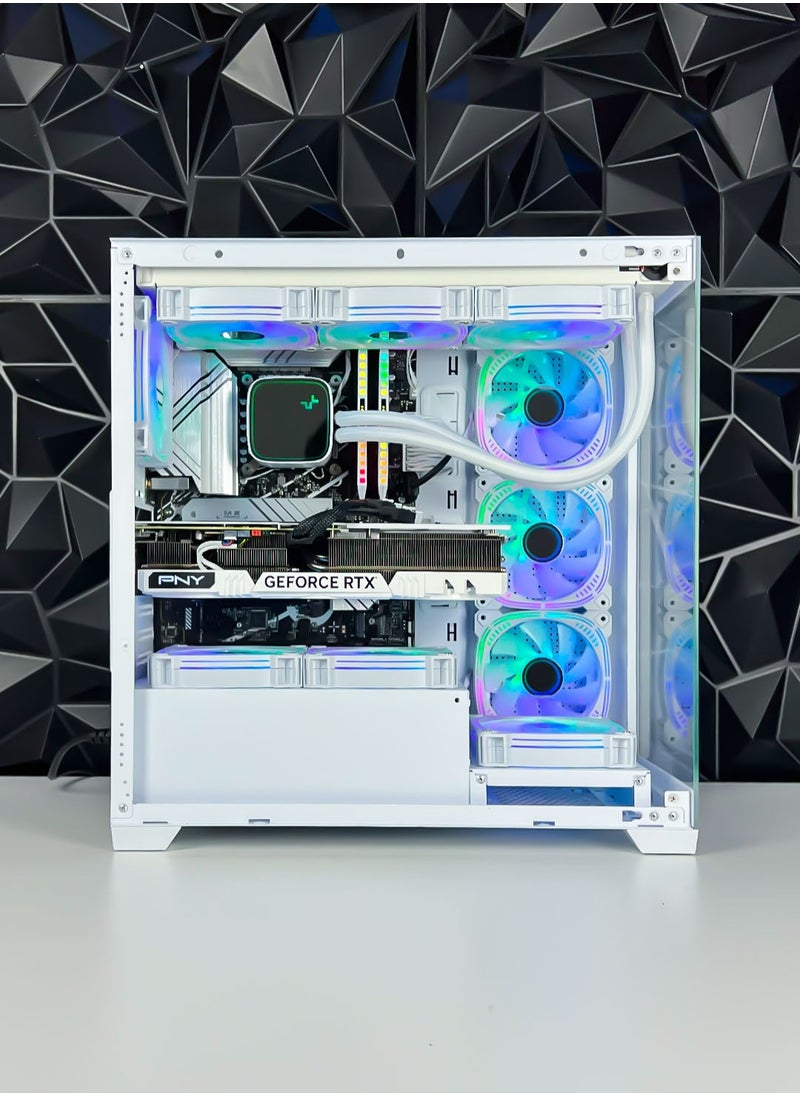 Game Sekret HiFly Magna Gaming PC - Intel Core i7-13700K Processor | NVIDIA RTX 4070 Super 12GB GPU | 64GB DDR5 RAM | 2TB M.2 NVMe SSD + 4TB HDD | 360mm Liquid Cooler | WiFi + Bluetooth Ready | Windows 11 Pro | Game Sekret Desktop Computer Tower (White)  - Image 2