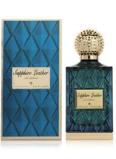 IBRAHEEM AL.QURASHI Ibraheem Al Qurashi Sapphire Leather Eau de Parfum – 75ml | Luxurious Leather & Woody Fragrance | Long-Lasting with Amber, Birch Wood & Tonka Bean  - Image 1