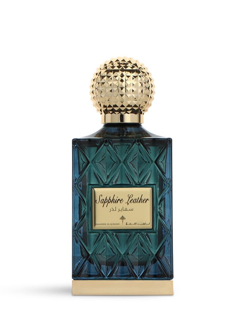 IBRAHEEM AL.QURASHI Ibraheem Al Qurashi Sapphire Leather Eau de Parfum – 75ml | Luxurious Leather & Woody Fragrance | Long-Lasting with Amber, Birch Wood & Tonka Bean  - Image 2