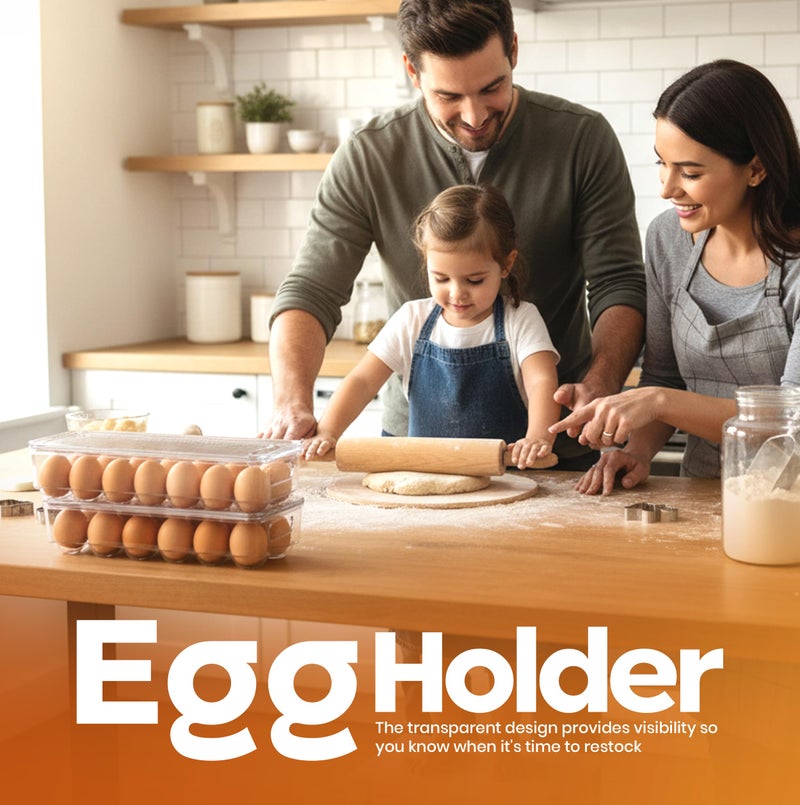 Utopia Home Egg Container With Lid and Handle for Refrigerator - Pack of 4 - Clear Stackable Egg Holder for Kitchen Storage and organization - Image 3