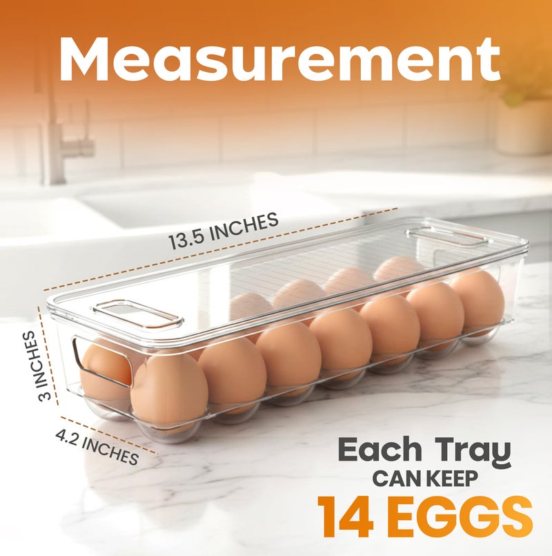 Utopia Home Egg Container With Lid and Handle for Refrigerator - Pack of 4 - Clear Stackable Egg Holder for Kitchen Storage and organization - Image 2