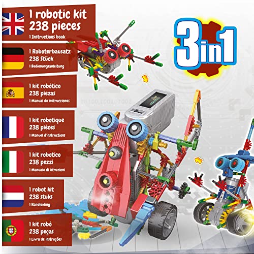 Science4you Robotics Alfabot Robot Building Kit for Kids 238 Pieces Build Your Own Robots and Make Them Move 3 Different Robots in 1 Toy STEM Educational Toy for Kids Age 814 - Image 5