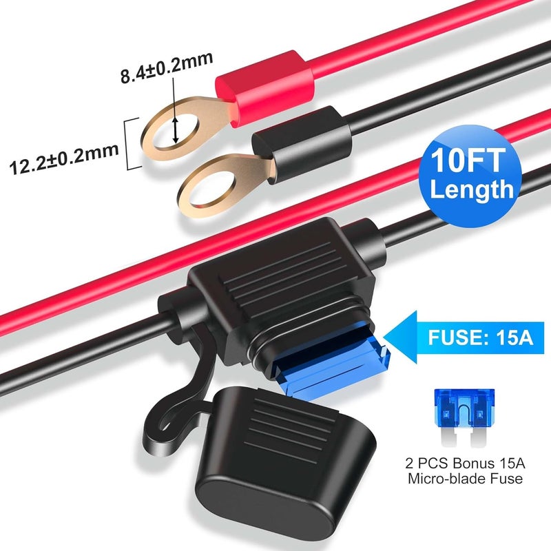 EUGIZMO 12V Cigarette Lighter Socket Splitter with USB Charger and LED Voltage Display - Image 2