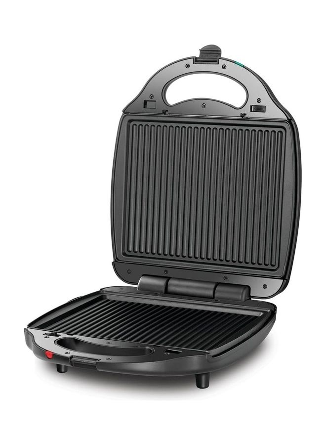 BLACK+DECKER Sandwich Maker & Grill with Interchangeable Plate 2-in-1 4 Slice 1400 W TS4120-B5 black - Image 3