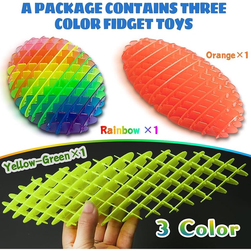 KEJIH Fidget Toys 3 PCS - Fidget Worm Toy,Stress Relief Fidget Toys for Kids&Adults,Elastic Mesh Toys,Sensory Slug Fidget Toy,Resistance Fidget Toys,Anxiety Relief Toys (3 Colors Packing), Medium - Image 3