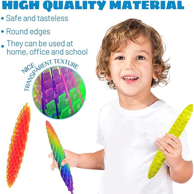 KEJIH Fidget Toys 3 PCS - Fidget Worm Toy,Stress Relief Fidget Toys for Kids&Adults,Elastic Mesh Toys,Sensory Slug Fidget Toy,Resistance Fidget Toys,Anxiety Relief Toys (3 Colors Packing), Medium - Image 5