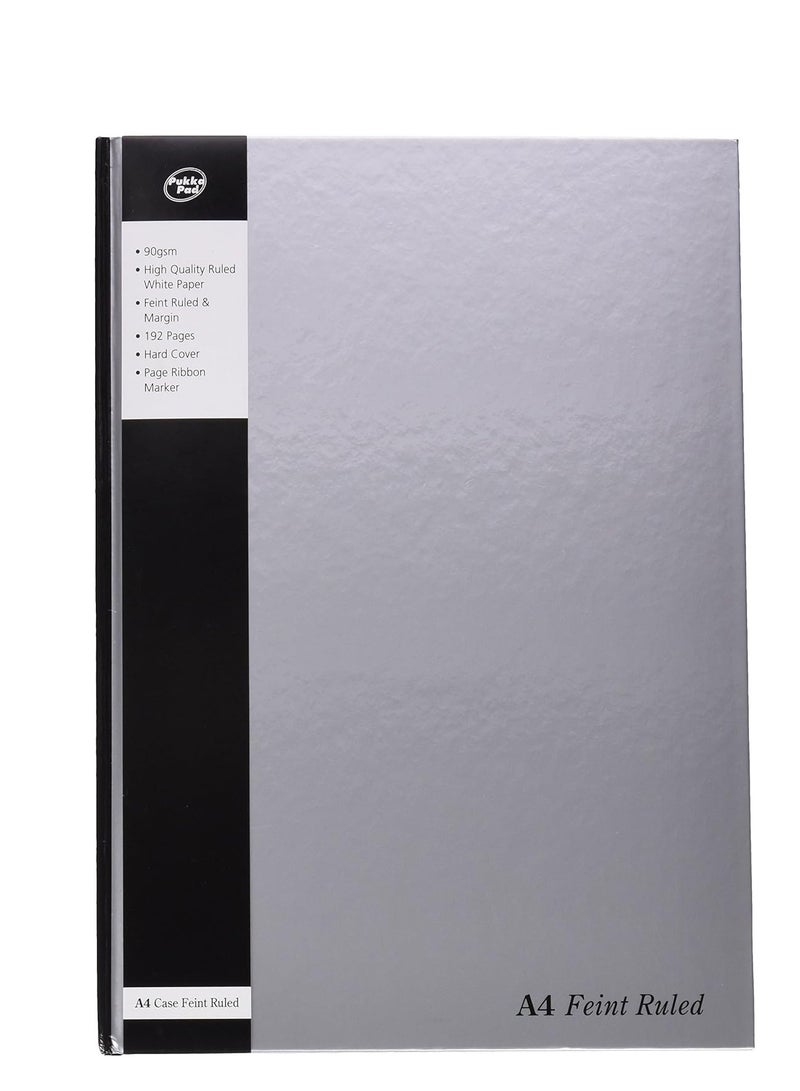 Pukka Pad Pukka ST-7357250 A4 Casebound Book, 90gsm, 192 Pages, Silver, PacK OF 1 - Image 1