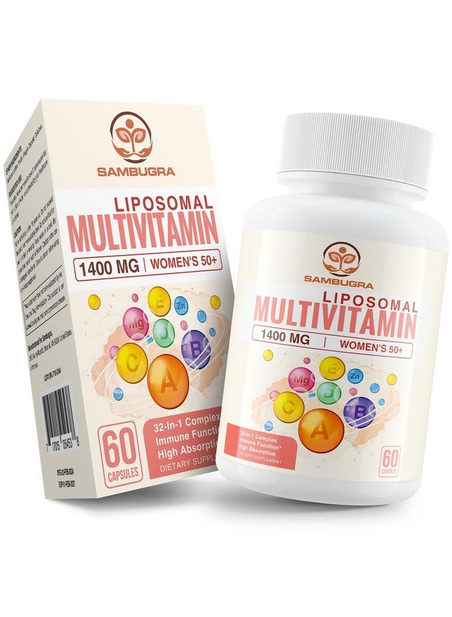 Sambugra Liposomal Multivitamin for Women 50+ - Women Daily Multivitamin with 32 Ingredients, CoQ10, Vitamins C, B, D, E for Cardiovascular & Bone Health Support - Iron-Free (60 Capsules) - Image 1