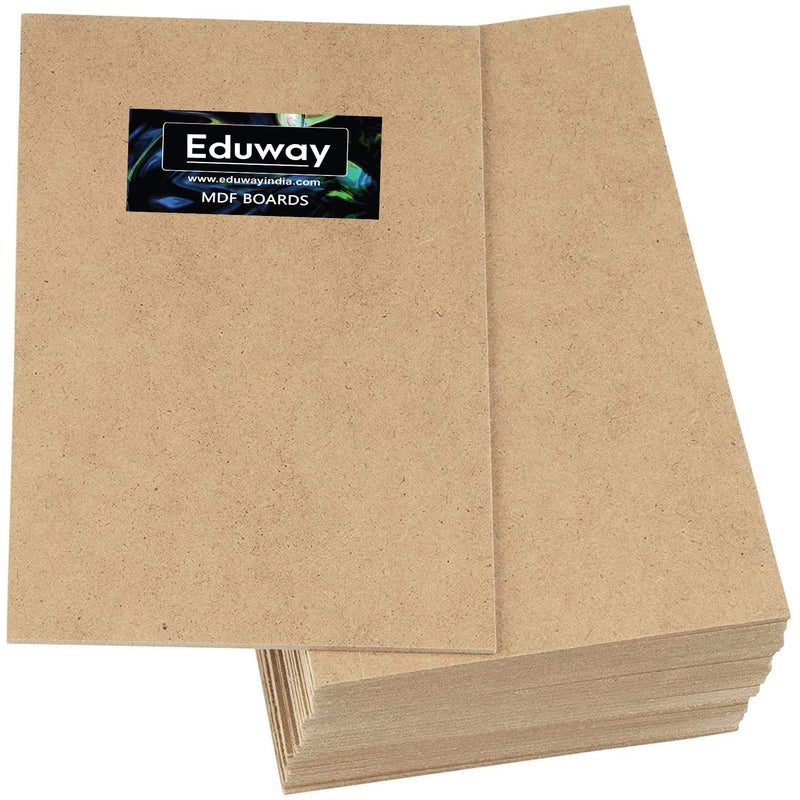 Eduway Eduway 10x12 Inch MDF Board Wood Sheet for Mandala Lippan Resin Art Craft 4mm Thick Pack of 4 Premium Cardboard Material for Artists Art and Craft Students Hard Cutout in Small and Large Sizes 25x30 cms - Image 5