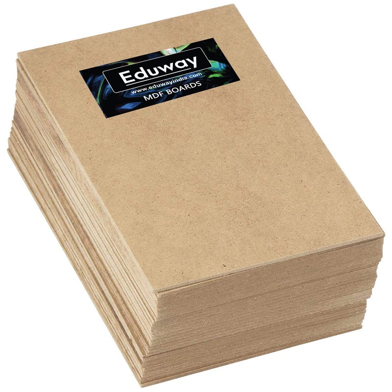 Eduway Eduway 10x12 Inch MDF Board Wood Sheet for Mandala Lippan Resin Art Craft 4mm Thick Pack of 4 Premium Cardboard Material for Artists Art and Craft Students Hard Cutout in Small and Large Sizes 25x30 cms - Image 4