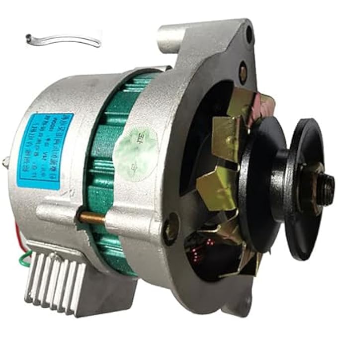 OLONETO 12V/24V 1200W Permanent Magnet Alternator For Farm Tricycle & Tractor, Single Pulley Left Rotation Generator With Built-in Regulator, Supports DC Lighting Includes Adjustment Arm(12v) - Image 1