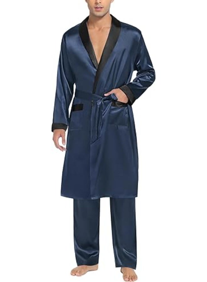 Men's satin robe and trousers set - Image 1
