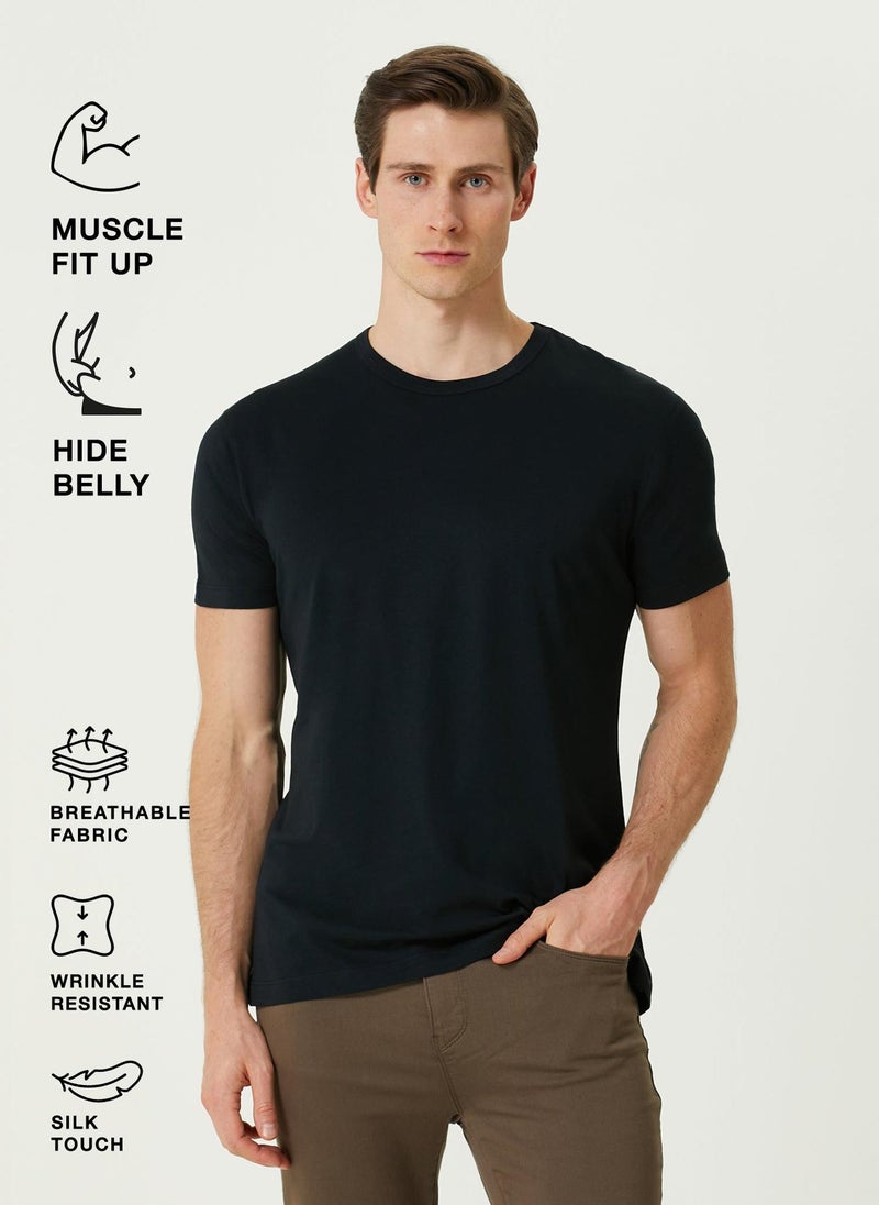 Simpleqloth Bosphorus | Premium Modal Muscle Up Fit T-Shirt – Black - Image 1