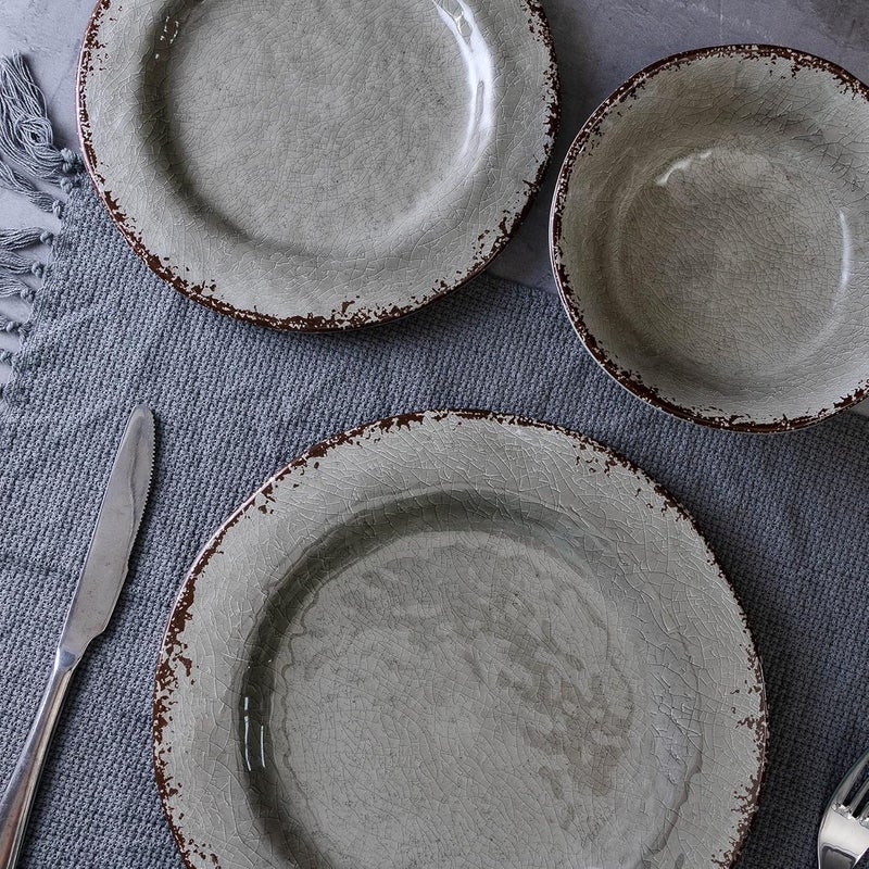 LEHAHA Melamine Salad Bowls Set 7x2 Round Small Pasta Bowls Set Set of 6 Melamine All Purpose Bowl sets Great for Everyday Use Warm Gray - Image 4
