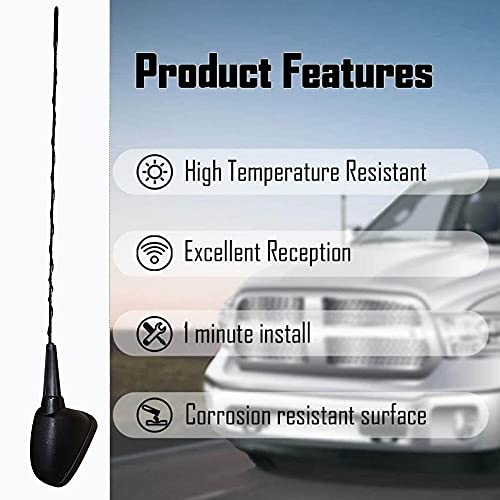 Auto Pearl - APA118 Vehicle Roof Mount Rubber Antenna Mast Flexible Car Antenna with Anti-Theft Design and Car Wash Safe - Black -XL6 -ANT050XL6 - Image 2