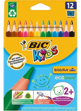 Kids Evolution Triangular Jumbo Crayons Box of 12