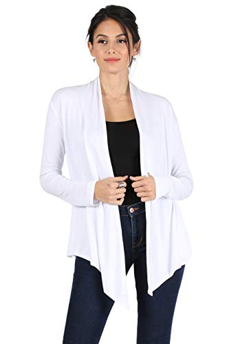 Simlu Lightweight White Cardigans for Women Reg and Plus Size Light Cardigans for Women Summer Long Sleeves, Large - Image 1