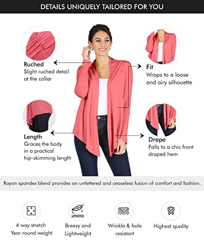 Simlu Lightweight White Cardigans for Women Reg and Plus Size Light Cardigans for Women Summer Long Sleeves, Large - Image 5