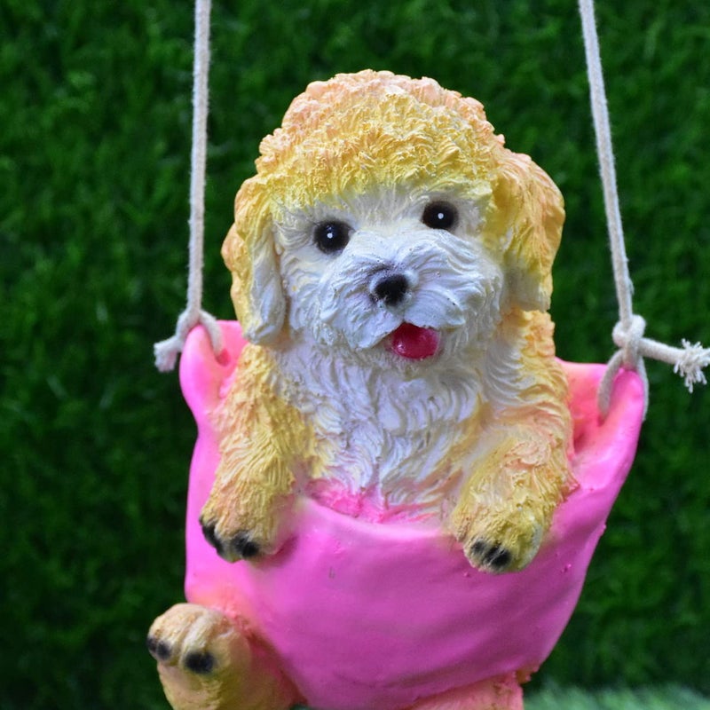DECZO Poly-Resin Hanging Decor for Garden, Home, Gift (Swing Puppy) - Image 2