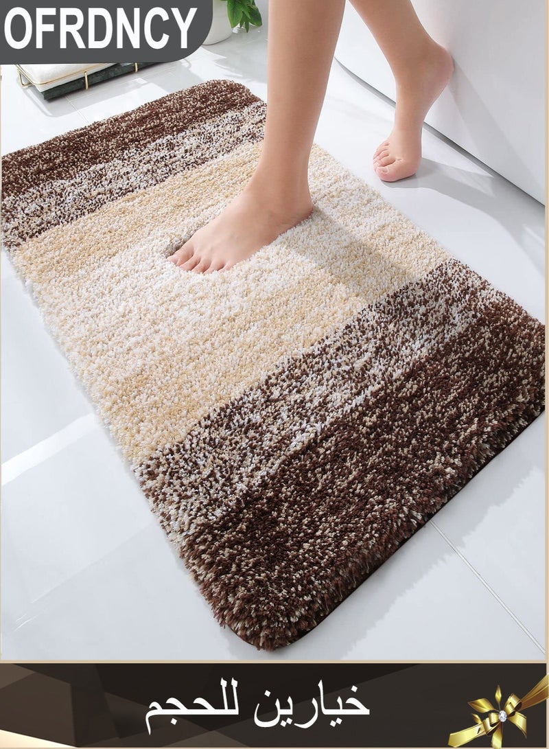 Ofrdncy Luxury Bathroom Rug Mat, Multiple sizes, Extra Soft and Absorbent Microfiber Bath Rugs, Non-Slip Plush  Bath Carpet, Machine Wash Dry(Brown) - Image 1