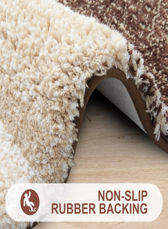 Ofrdncy Luxury Bathroom Rug Mat, Multiple sizes, Extra Soft and Absorbent Microfiber Bath Rugs, Non-Slip Plush  Bath Carpet, Machine Wash Dry(Brown) - Image 3
