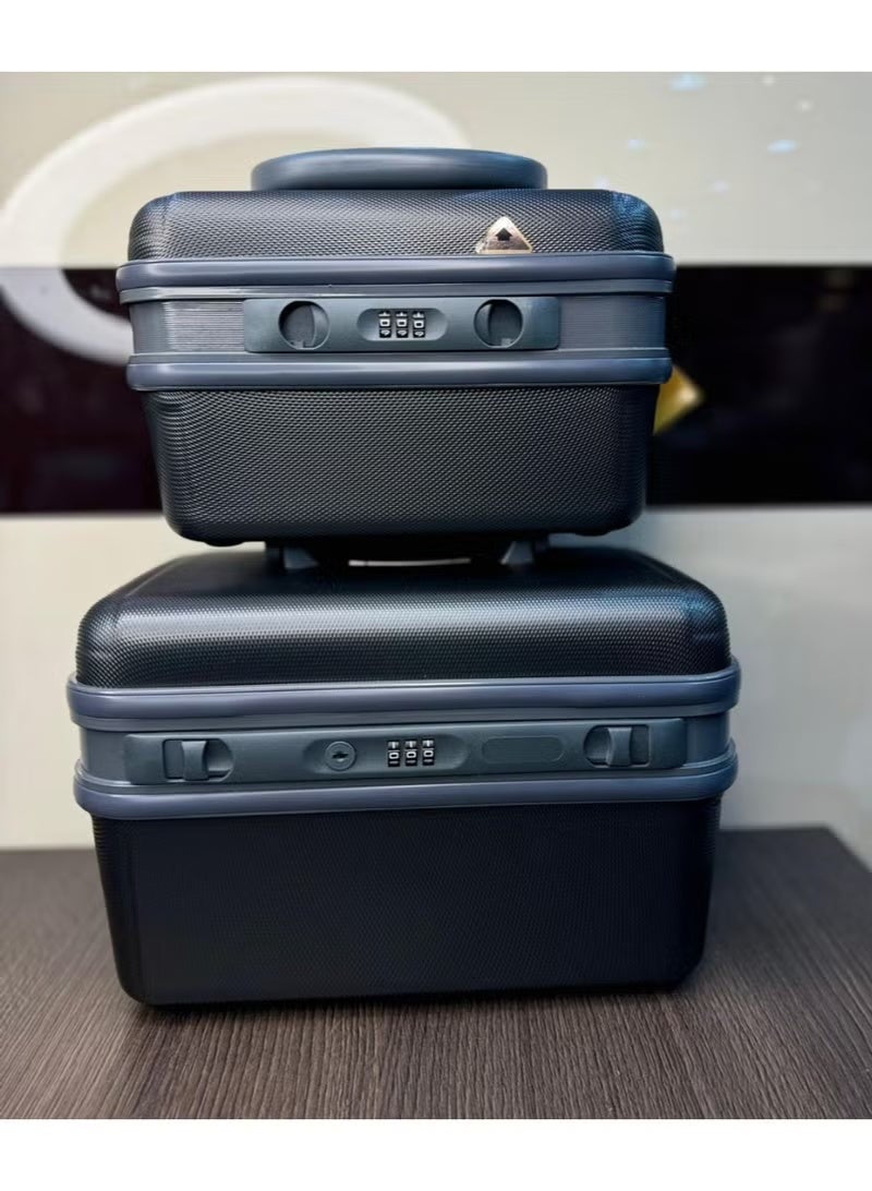 Two-piece fiber bag set with lock, size 12/10