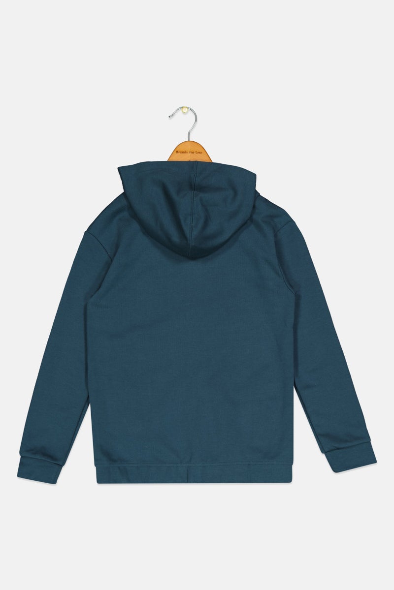 Adidas Kids Boy 2pcs Brand Logo Outdoor Tracksuits, Teal  - Image 2