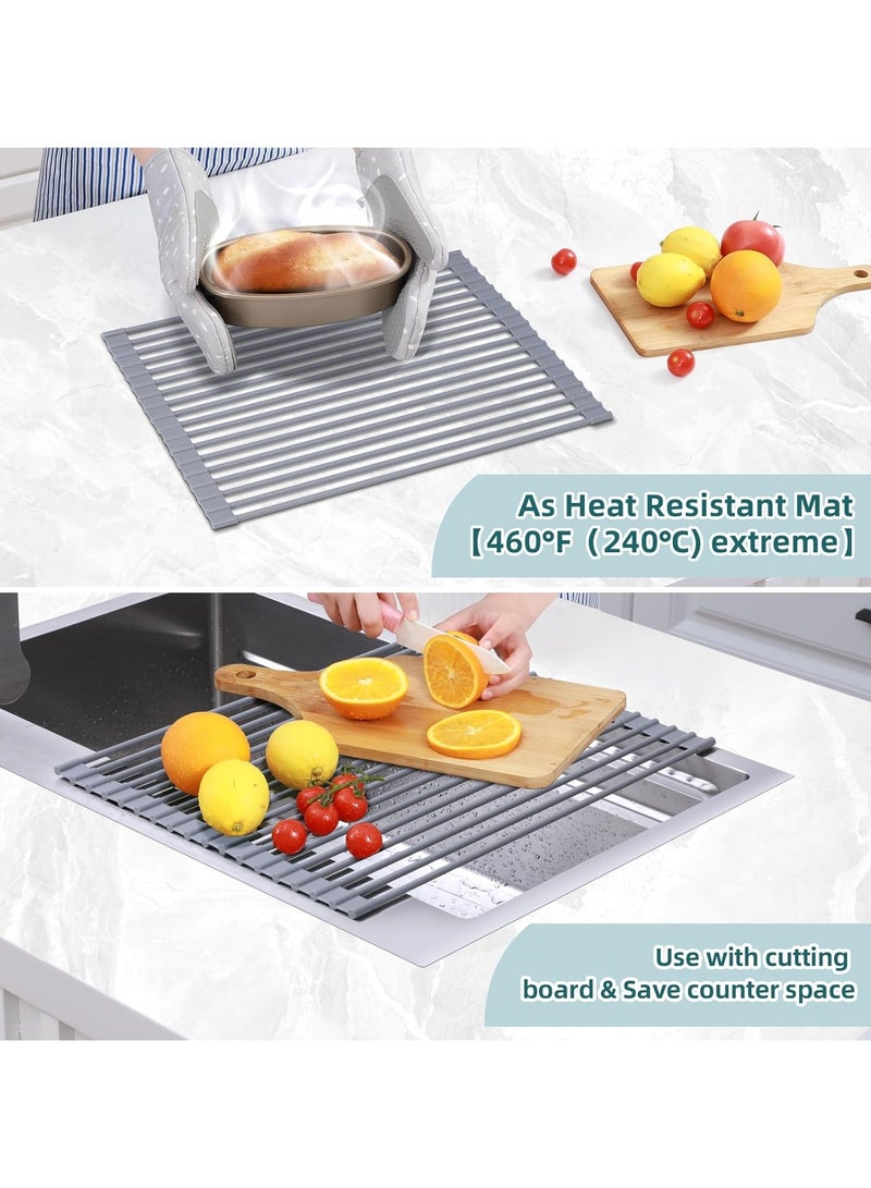 general Roll Up Dish Drying Rack The Sink Multipurpose Roll Up Dish Racks 43cm(L) x 33cm(W) - Image 3