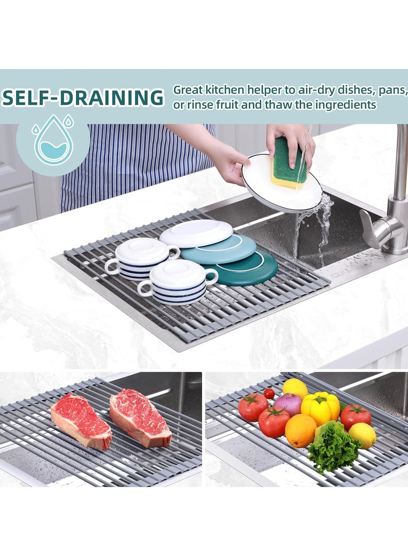 general Roll Up Dish Drying Rack The Sink Multipurpose Roll Up Dish Racks 43cm(L) x 33cm(W) - Image 2