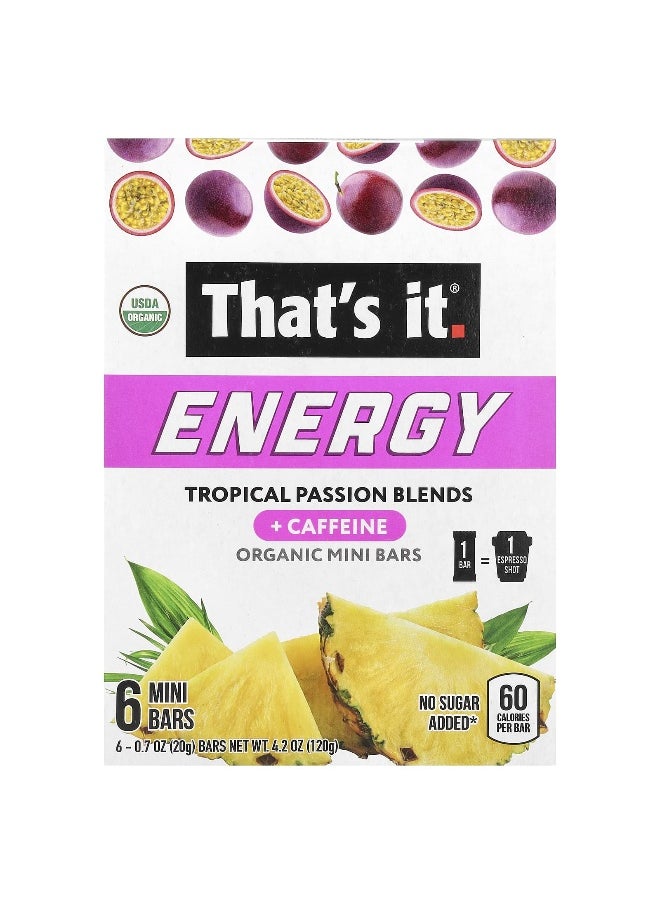 That's it. - That's It, Energy, Organic Mini Bars, Tropical Passion Blends, 6 Mini Bars, 0.7 oz (20 g) Each - Image 1