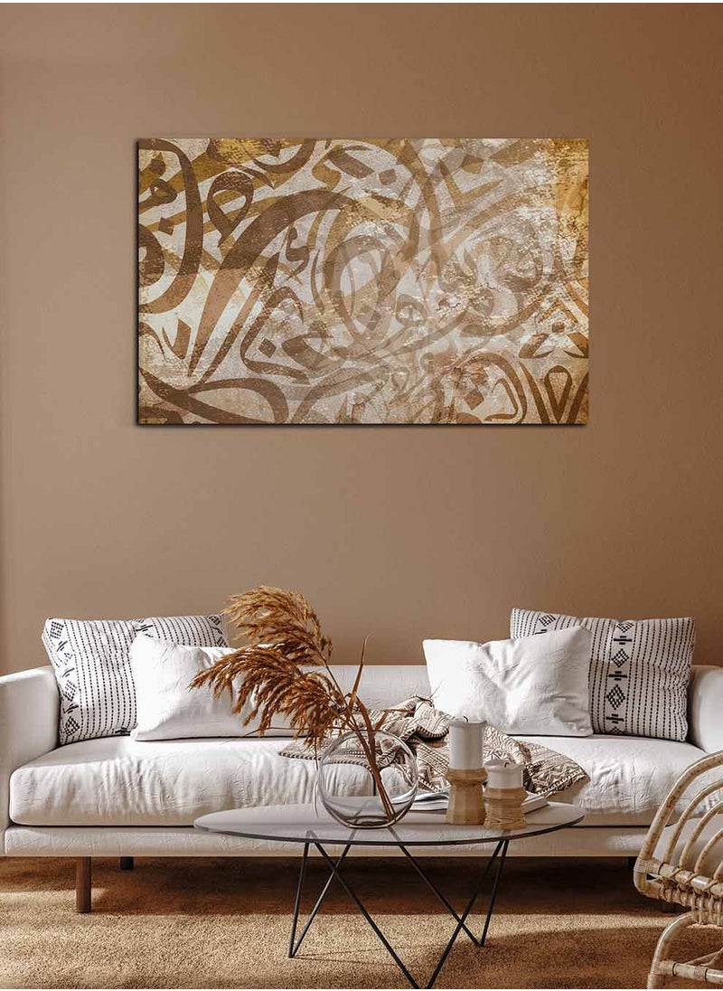 LOWHA Framed Canvas Wall Art Stretched Over Wooden Frame with islamic Art Arabic Calligraphy Painting  - Image 1