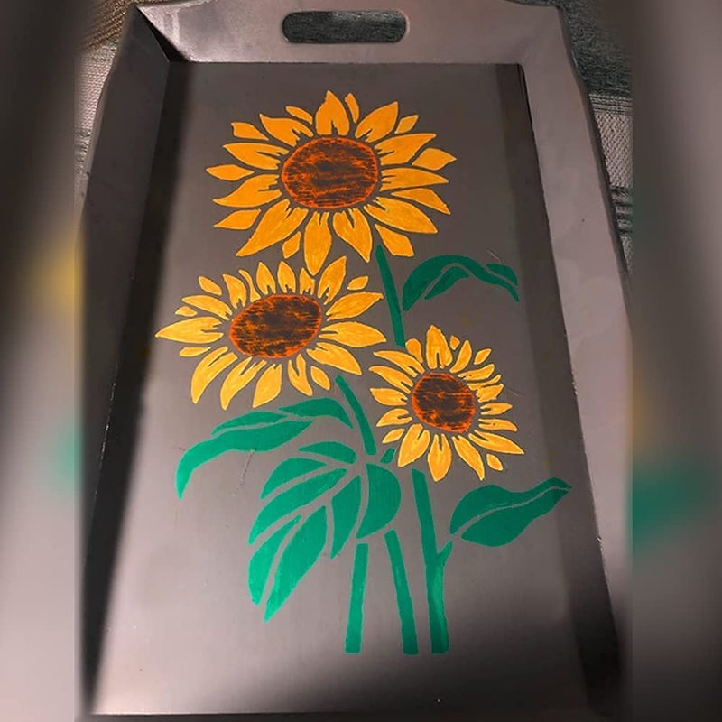 Ivanas Large Sunflower Stencil (12x15 Inches) - Reusable Sun Flower Stencils for Painting on Wood, Canvas, Paper, Fabric, Wall, Furniture - DIY Template for Art and Crafts - Image 5