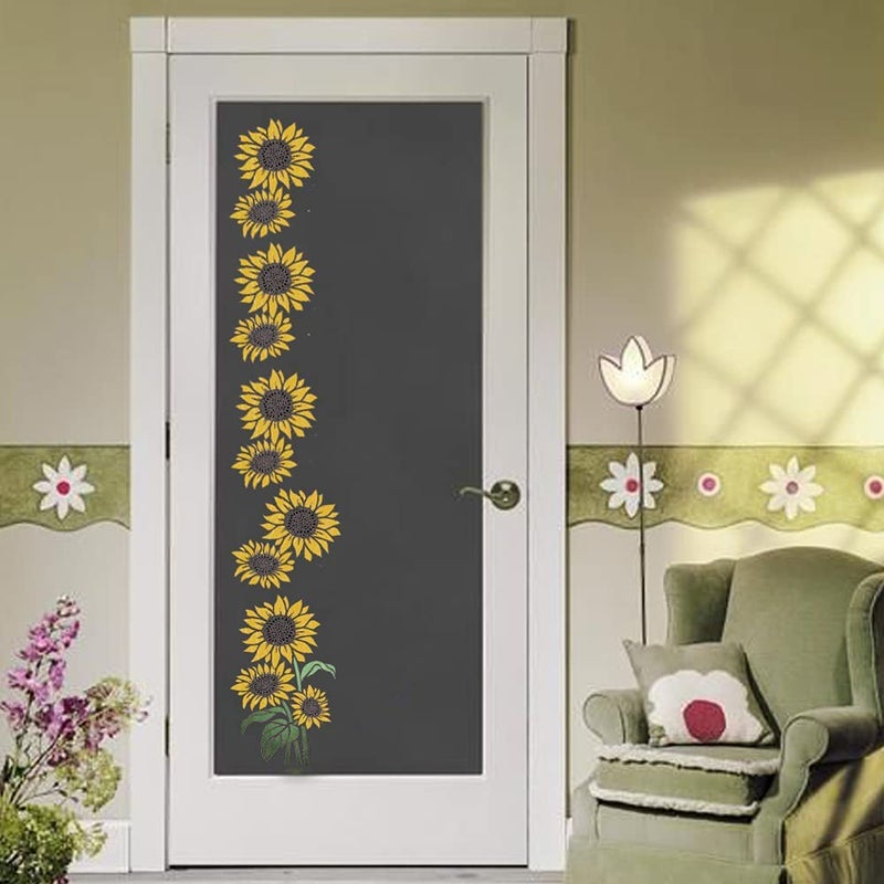 Ivanas Large Sunflower Stencil (12x15 Inches) - Reusable Sun Flower Stencils for Painting on Wood, Canvas, Paper, Fabric, Wall, Furniture - DIY Template for Art and Crafts - Image 3