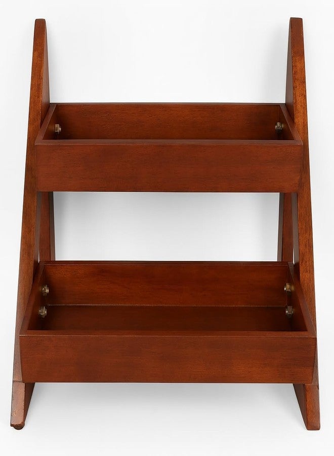 Kundi Versatile Wooden Triangular Spice Rack - 2-Tier Kitchen Countertop Organizer with Jars & Bottles Holder | Stylish Kitchen Storage & Décor (2 TIER BROWN) - Image 4