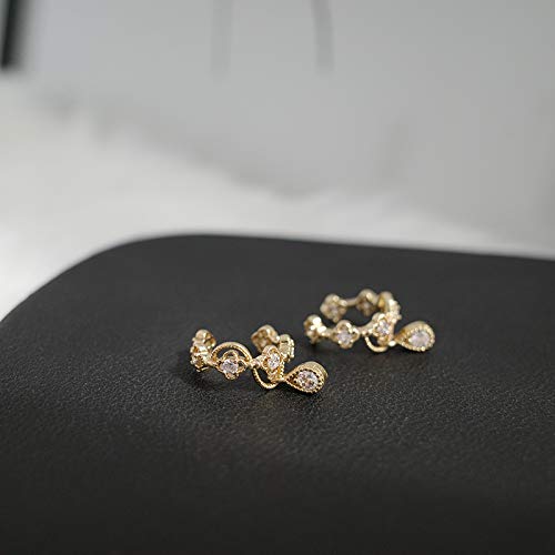 Zhx Without Pierced Ear Bone Folder Punk Fashion Ear Cuff Wrap Rhinestone Cartilage Clip On Earring Non Piercing Jewelry Silver one size - Image 4