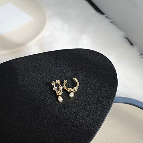 Zhx Without Pierced Ear Bone Folder Punk Fashion Ear Cuff Wrap Rhinestone Cartilage Clip On Earring Non Piercing Jewelry Silver one size - Image 2