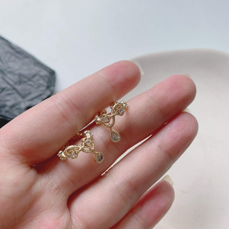 Zhx Without Pierced Ear Bone Folder Punk Fashion Ear Cuff Wrap Rhinestone Cartilage Clip On Earring Non Piercing Jewelry Silver one size - Image 5