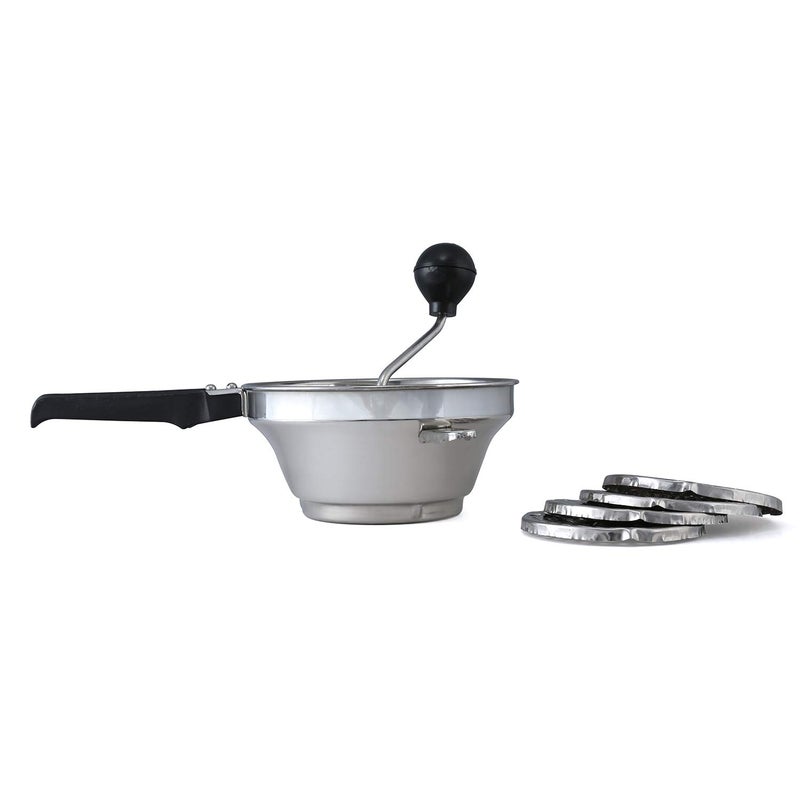 Anjali ZICR02 Puran Machine Delux stainless steel 5 attachements for different preparations with 5 Jali Steel 5piece farsan jali puran jali bundi jalisev jali - Image 3