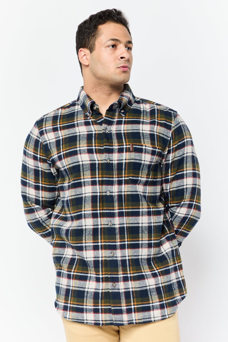 Chaps Men Regular Fit Plaid Long Sleeve Casual Shirt, Multicolor - Image 1