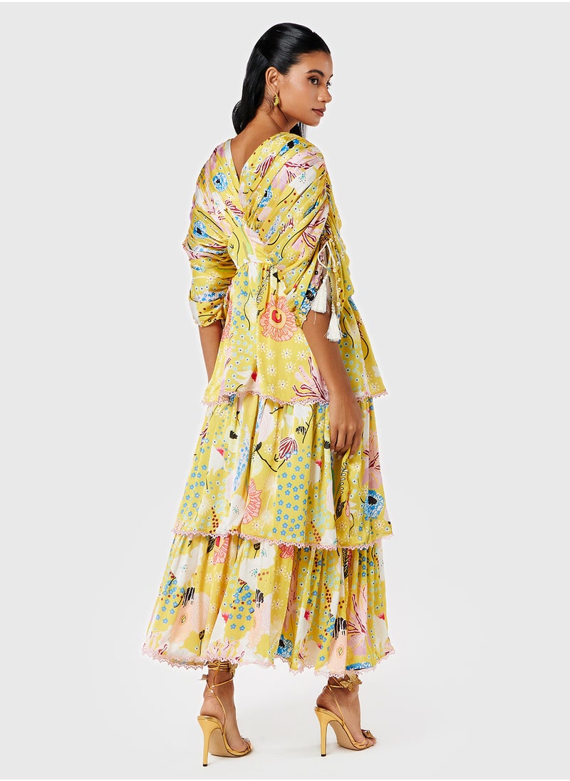 Threadz by Ajooni Floral Tiered Dress  - Image 2