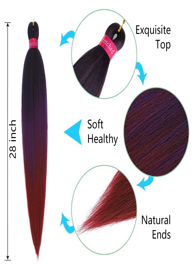 FAYETA Ombre Pre Stretched Braiding Hair, 28''-8 packs Silky Color Blend Braid Hair Extensions, 100% Synthetic Crochet Hair Braids - Image 3