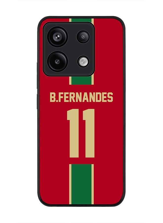 Stylizedd Rugged Black edge case for Poco X6 5G, Slim fit Cover - Football Team - Portugal, Player Name - B.Fernandes - Image 1