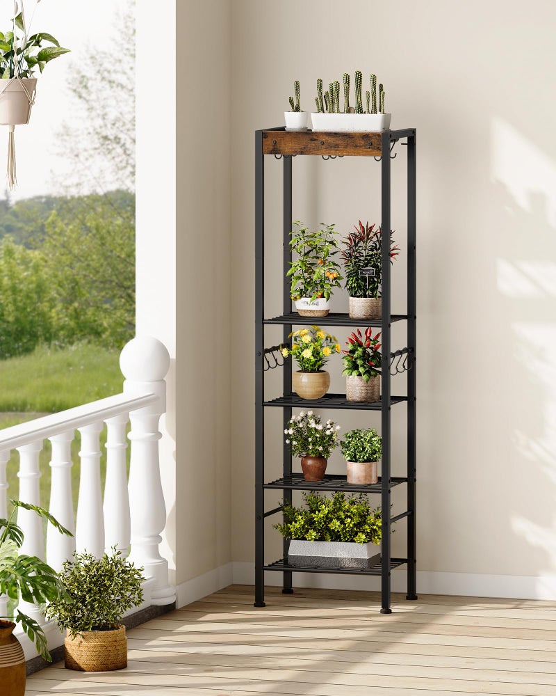 CHOEZON 5-Tier Pot Rack, Floorstanding Pots and Pans Organizer, Kitchen Bakers Rack, Kitchen Island Table, Pots and Pans Organizer, Storage Stand, for Living Room, Rustic Brown and Black TPR16BF - Image 3