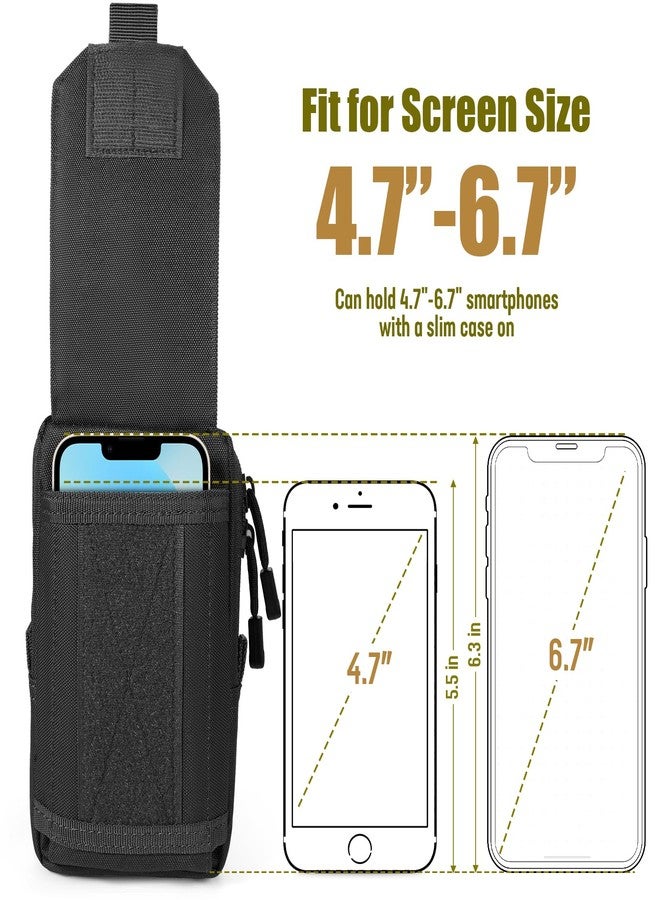 SOWHUP Tactical Molle Pouch Cell phone Pouch Holster Small Utility EDC Pouch Gadget Organizer Bag with Tactical Key Ring Holder and U.S.A Flag Patch (Black1) - Image 4