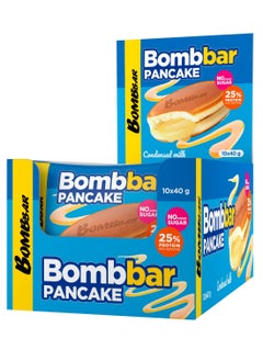 BOMBBAR Protein Pancake Condensed Milk No Sugar Added 10x40g  - Image 1