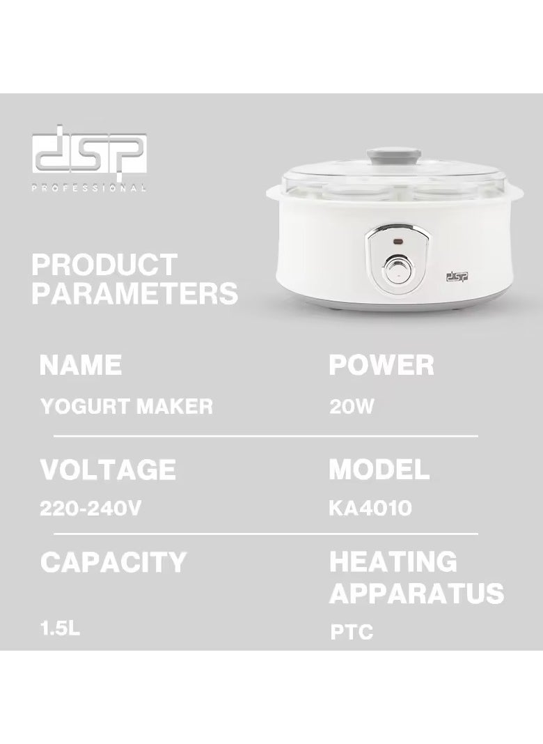 DSP - DSP Professional Signature Yogurt Maker 1.5L 7 Cups - Image 1