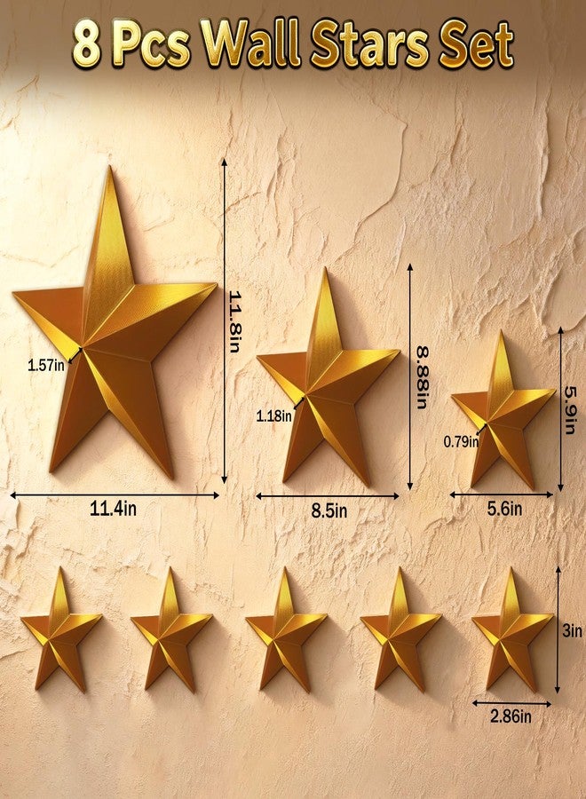 SFNN 8 Pcs Star Wall Decor Modern Celestial Home Decor,Retro Decor for Living Room Bedroom - Image 2