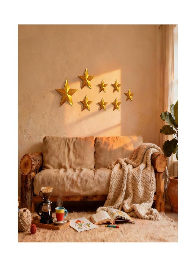 SFNN 8 Pcs Star Wall Decor Modern Celestial Home Decor,Retro Decor for Living Room Bedroom - Image 1