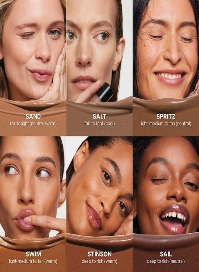 Saie Saie Dew Bronze Soft-Focus Effortless Liquid Bronzer - Sand, pale to light with neutral to warm undertone, .4 oz / 12ml - Image 4